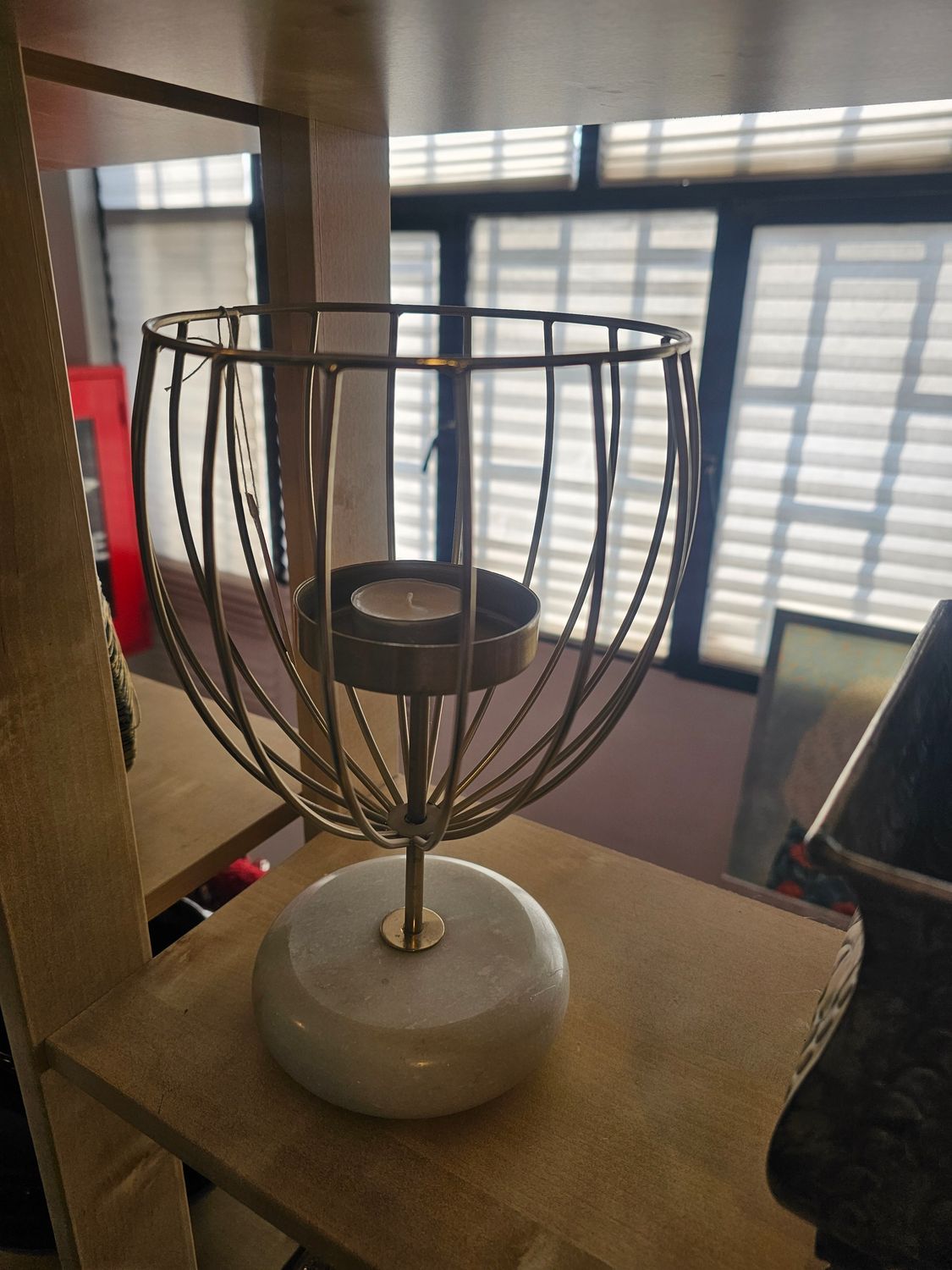 MARBLE STAND GOLD STICK IRON CANDLE HOLDER