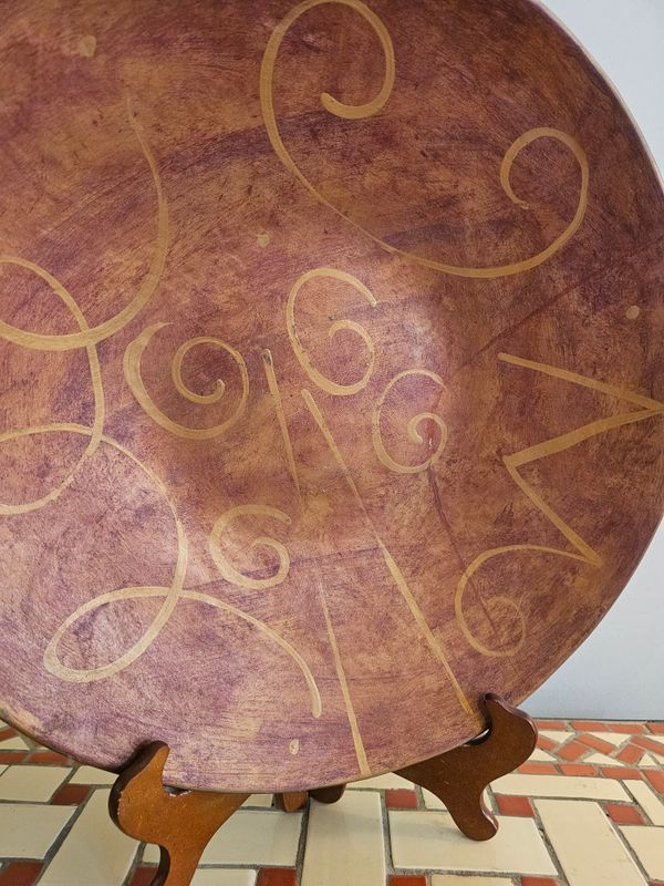 POTTERY BROWN PLATE DECOR