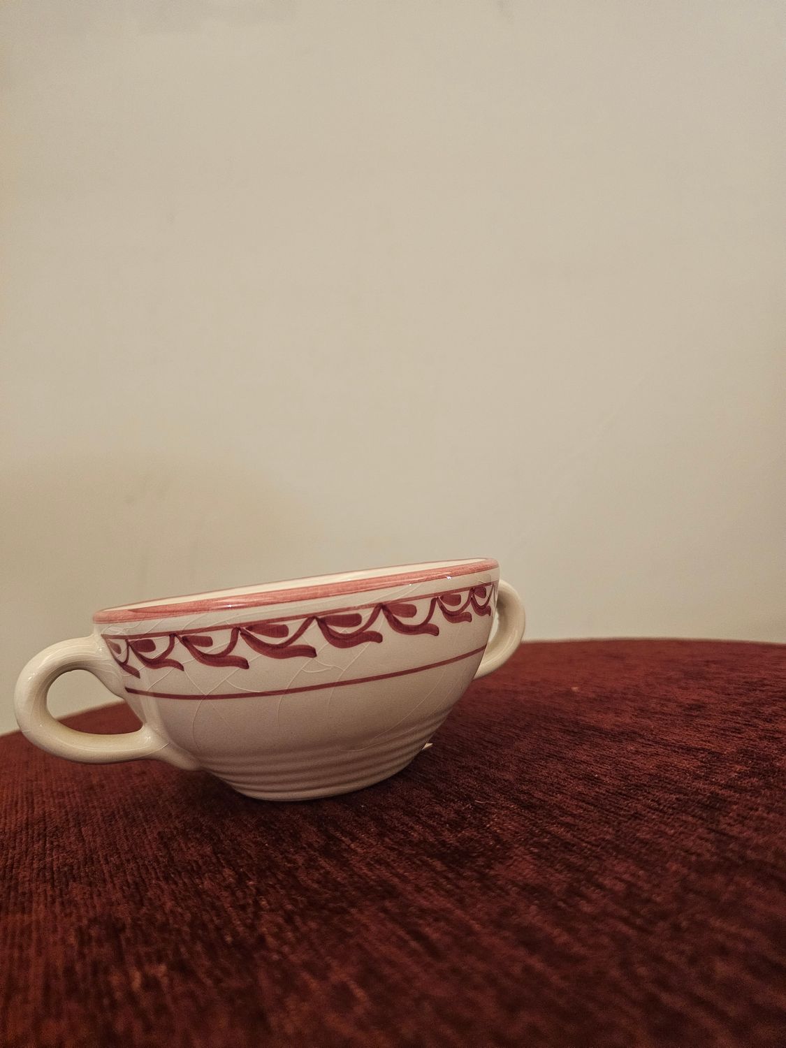 RED HAND PAINTED DESSERT CUP