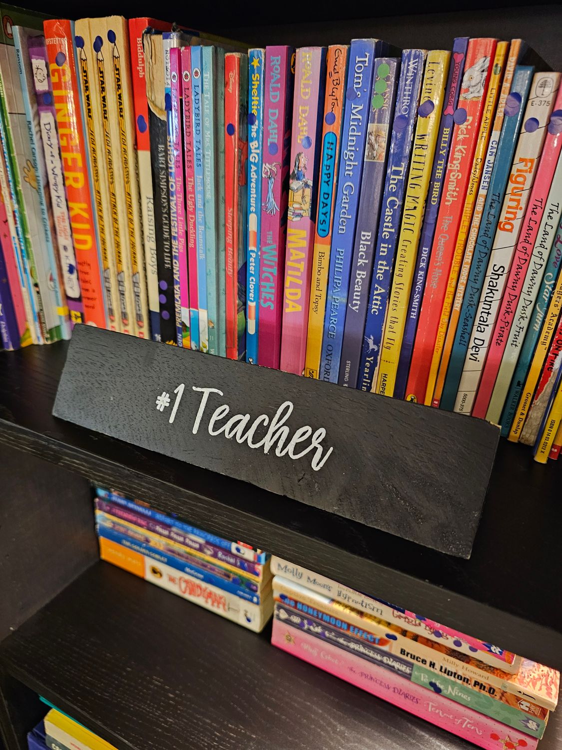 BLACK WOODEN HOME DECOR DESK NAME TEACHER
