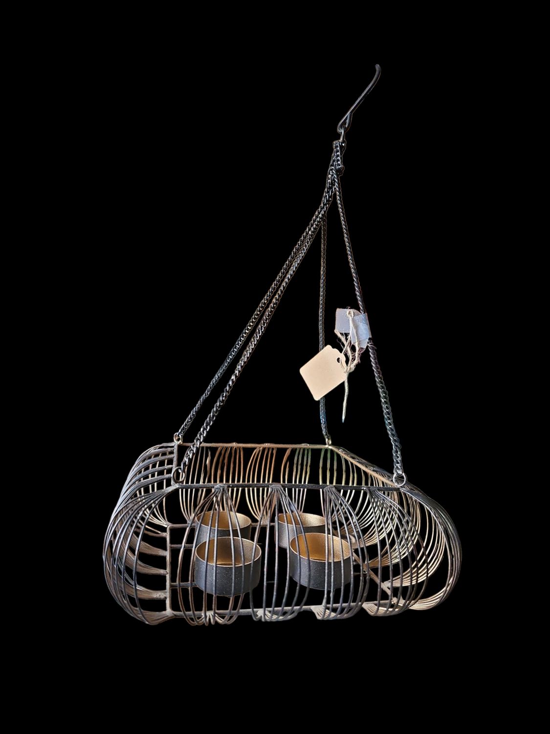 GOLD HANGING TEA LIGHT HOLDER