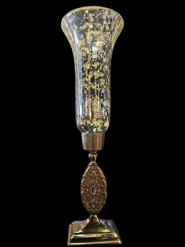 LONG SILVER CANDLE HOLDER