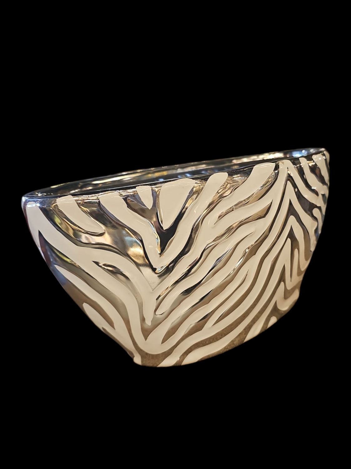 ZEBRA LIKE SILVER VASE