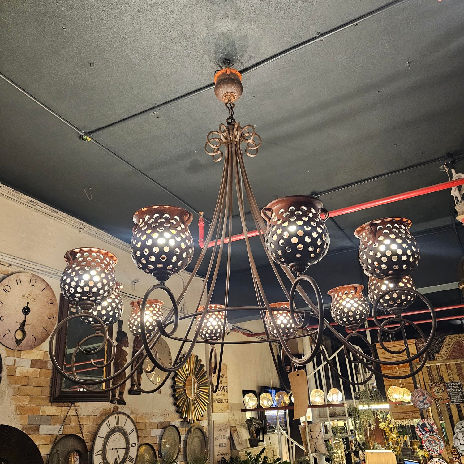 MORROCAN POTTERY CHANDELIER