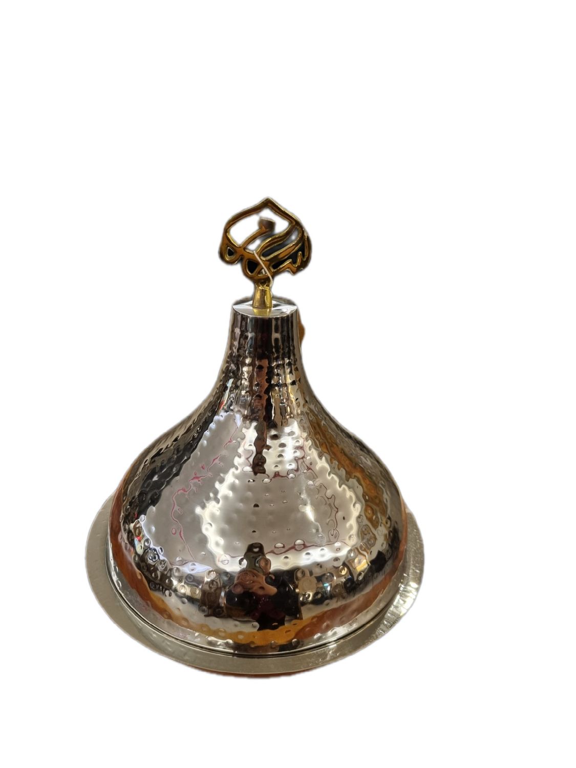 SILVER HAMMERED DECORATIVE BOWL W/ LID