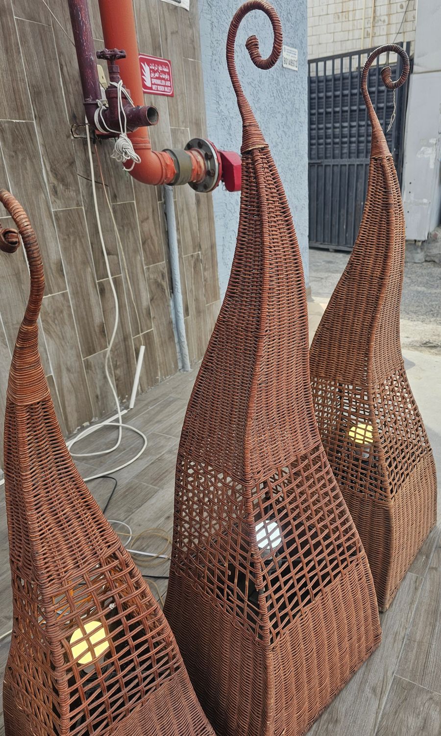 RATTAN LAMPS DIFF COLORS