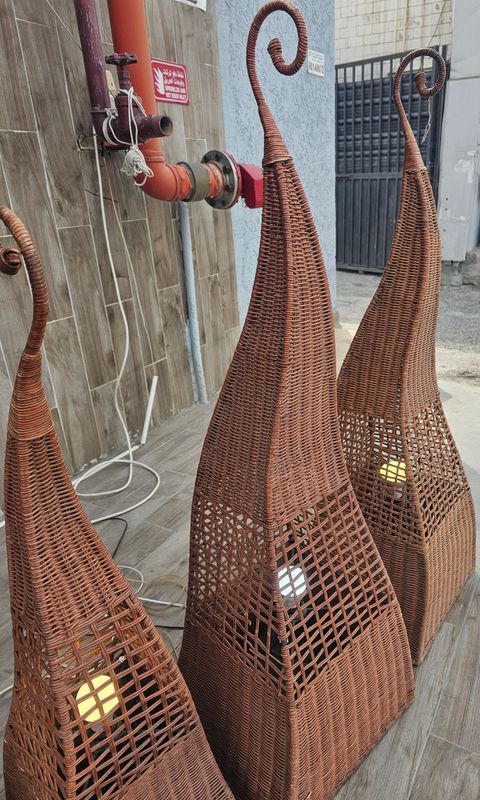 RATTAN LAMPS DIFF COLORS