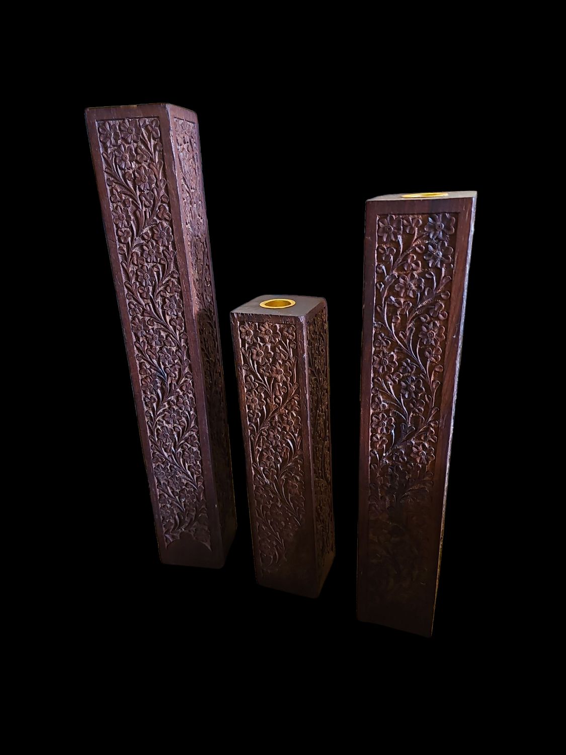 SOLID WOOD HANDCARVED CANDLES BIG