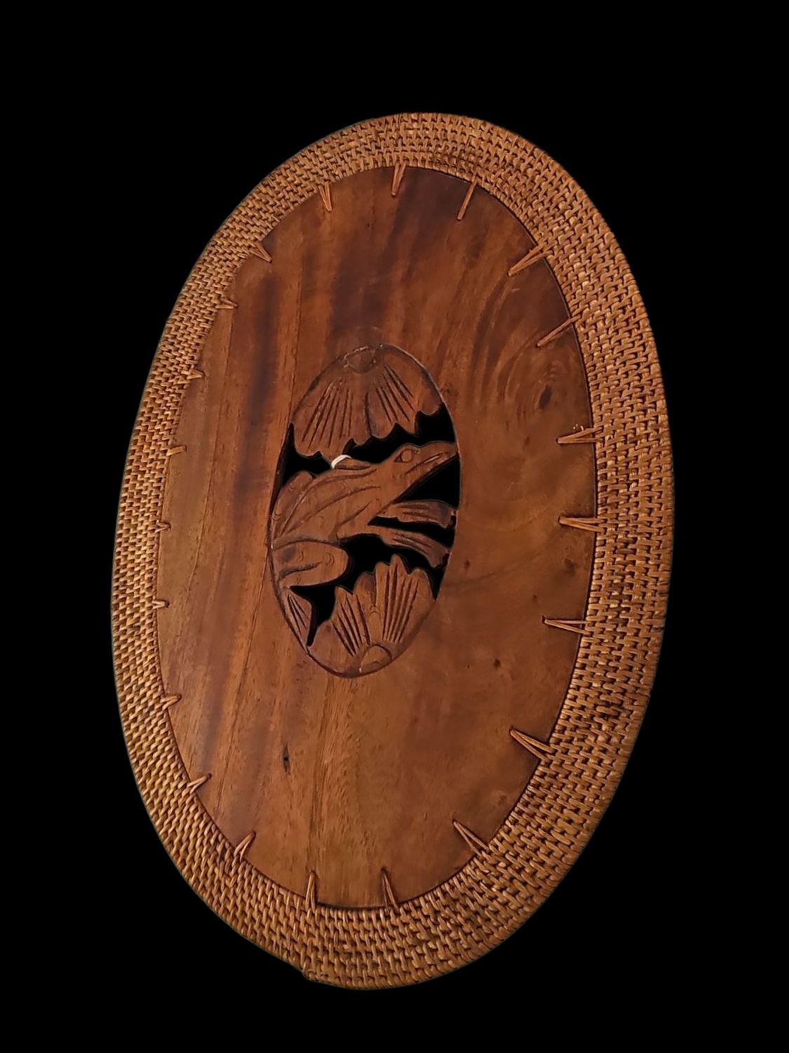 WOODEN FISH CURVED DINING MAT OR HANGING OVAL DECOR