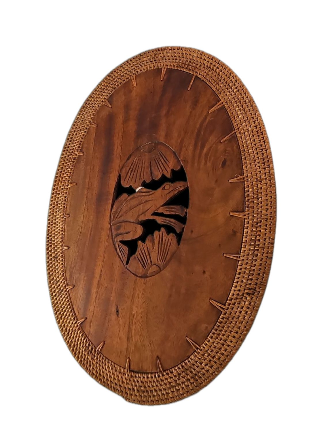 WOODEN FISH CURVED DINING MAT OR HANGING OVAL DECOR