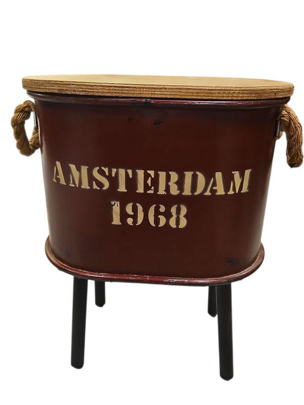 CLAYRE AND EEF SIDE TABLE WITH LID STORAGE RED BIG