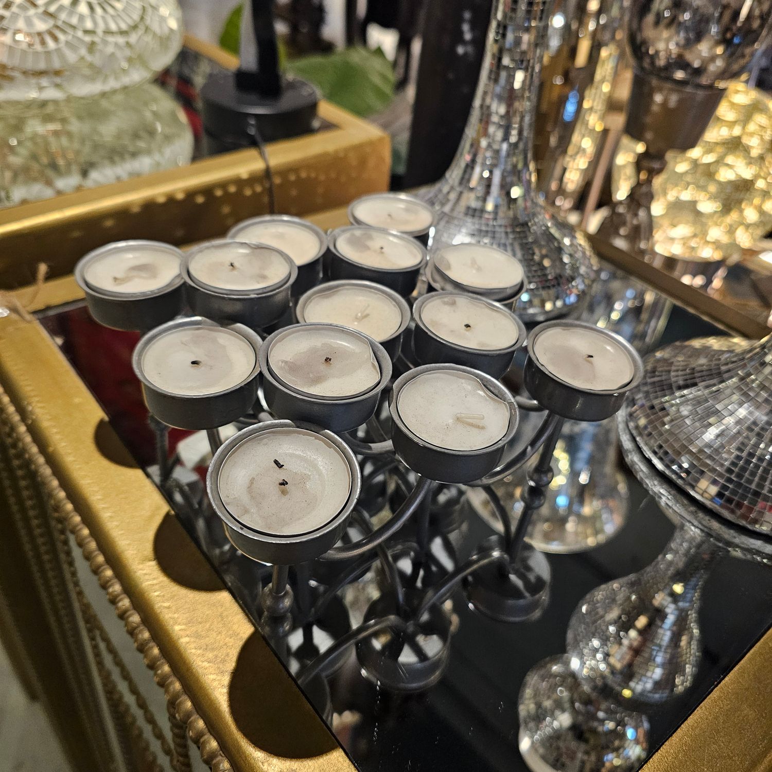 SILVER STACKING TEA LIGHT CANDLE