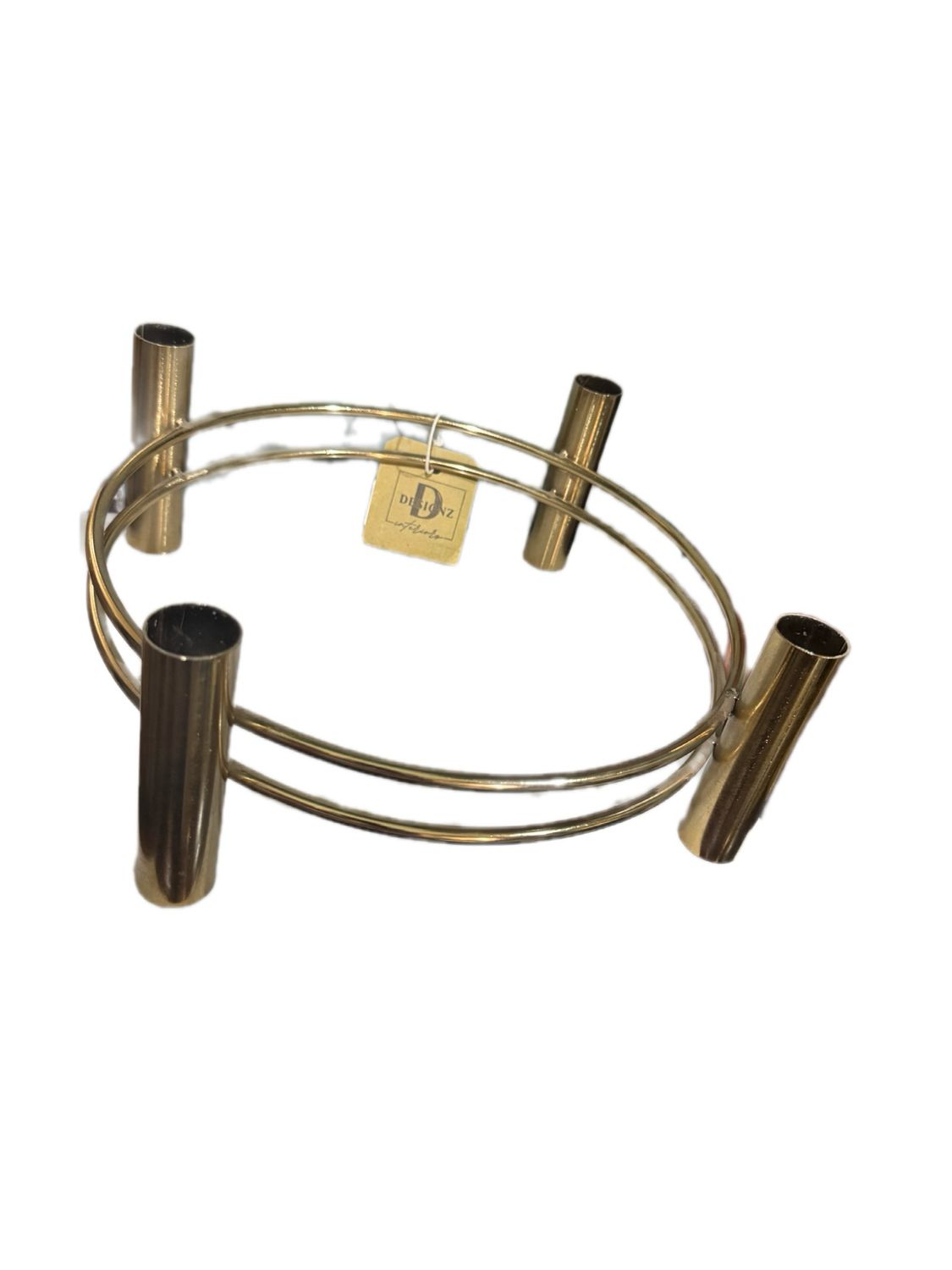 GOLD ROUND CANDLE STICK HOLDER