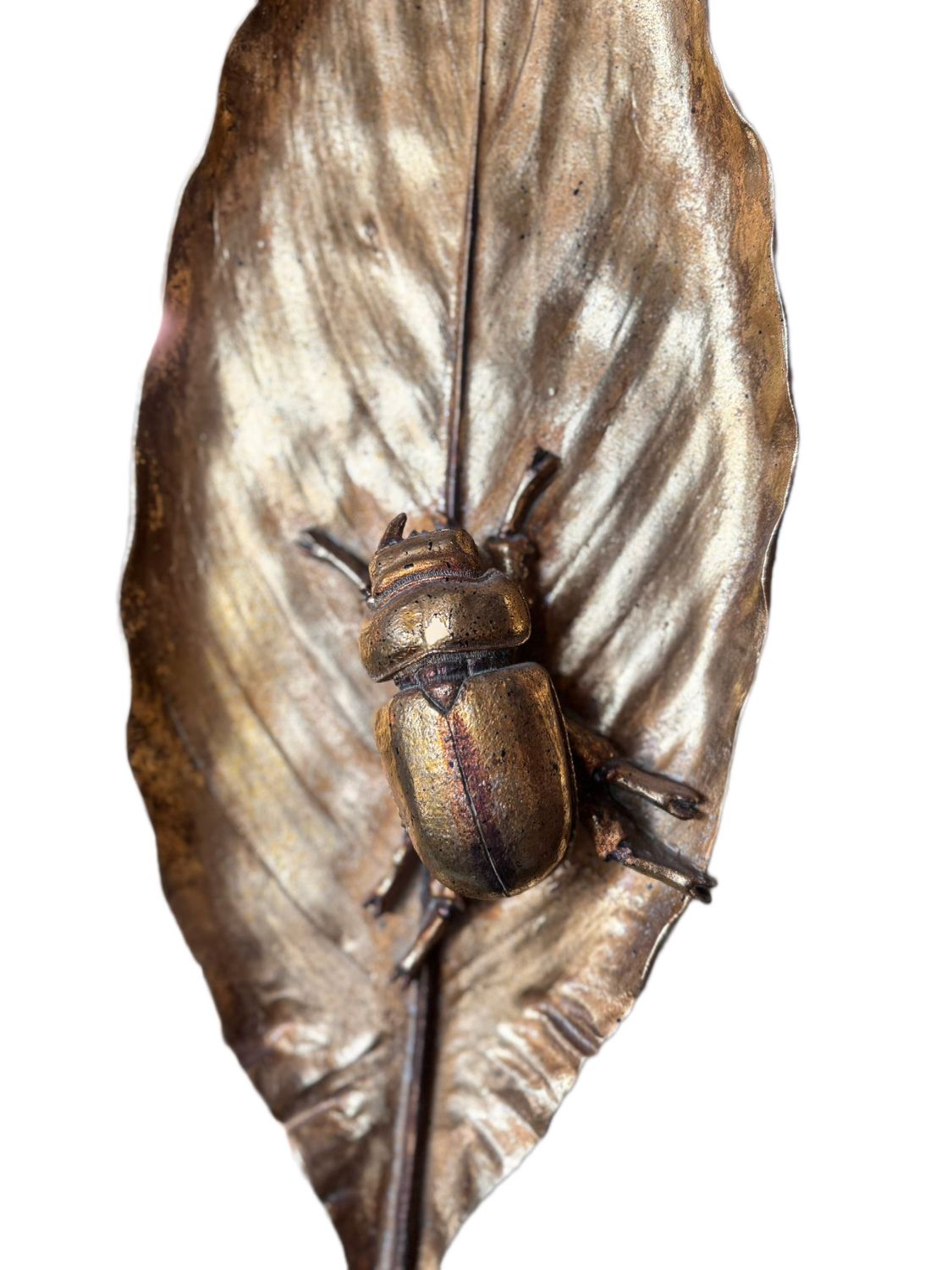 KARE DESIGN DECORATIVE OBJECT BEETLE ON LEAF FIGURE