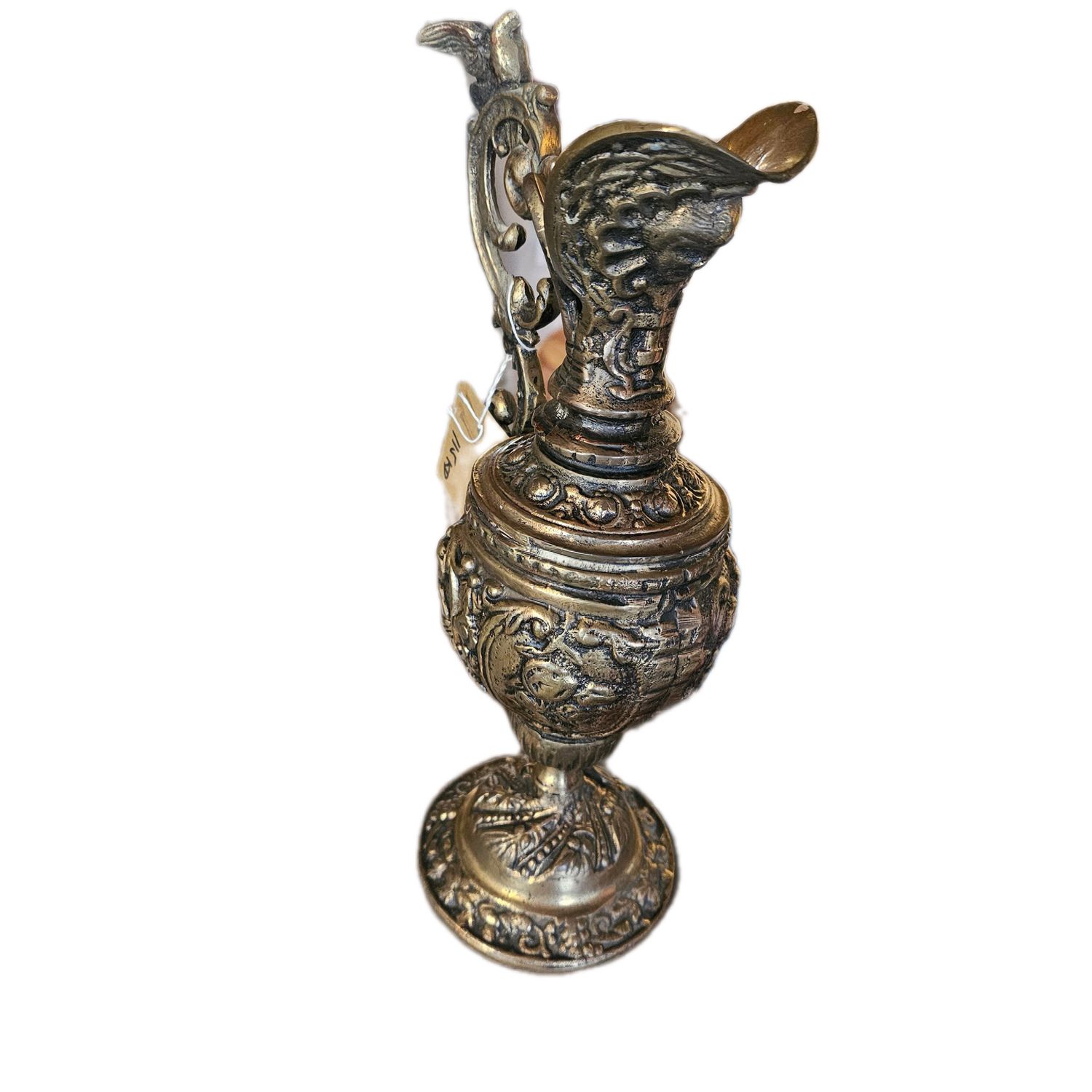 ANTIQUE BRONZE PAINTED EWER PITCHER FRENCH DECOR