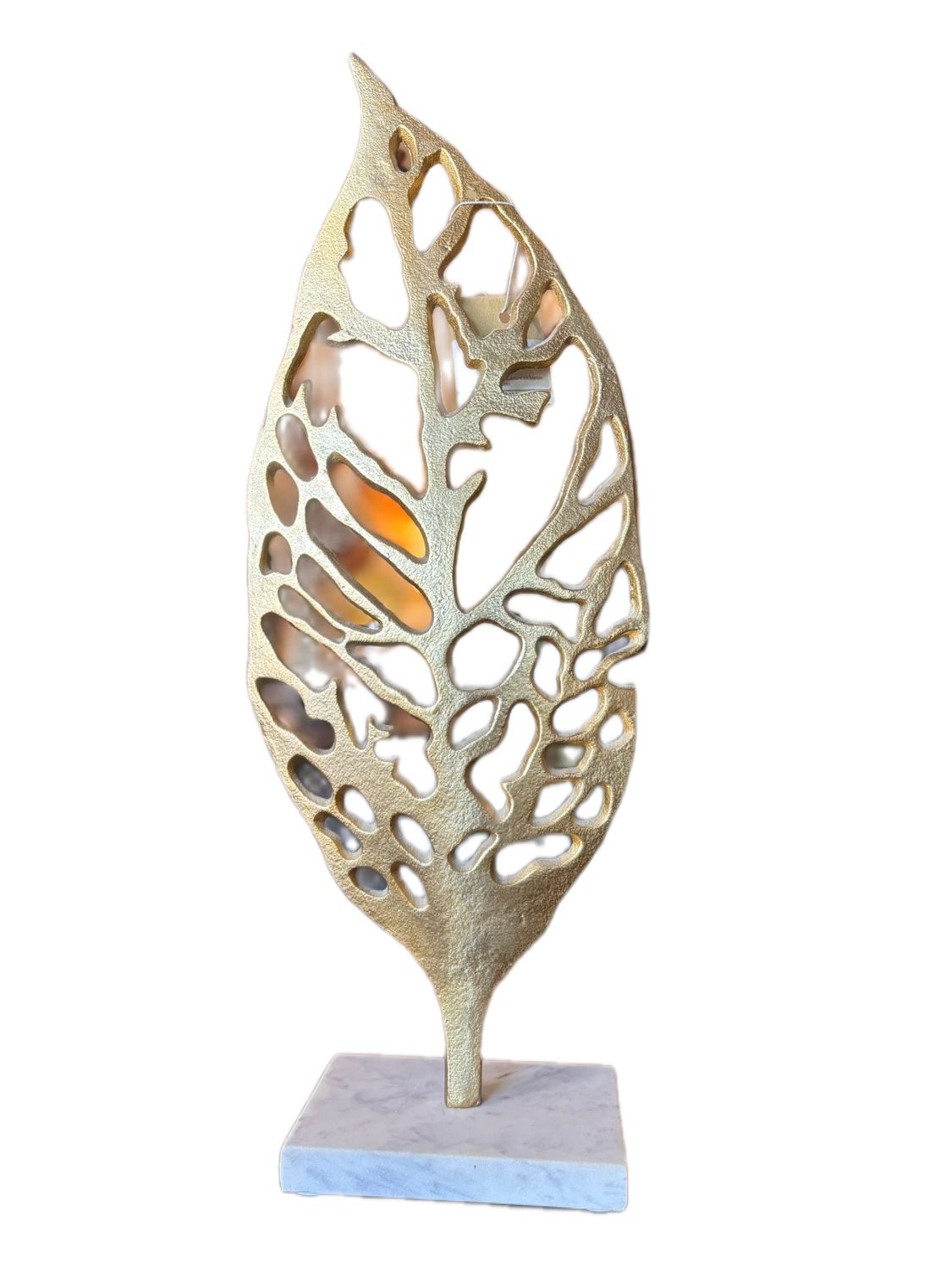 METTALIC GOLD LEAF SCULPTURE ON MARBLE BASE