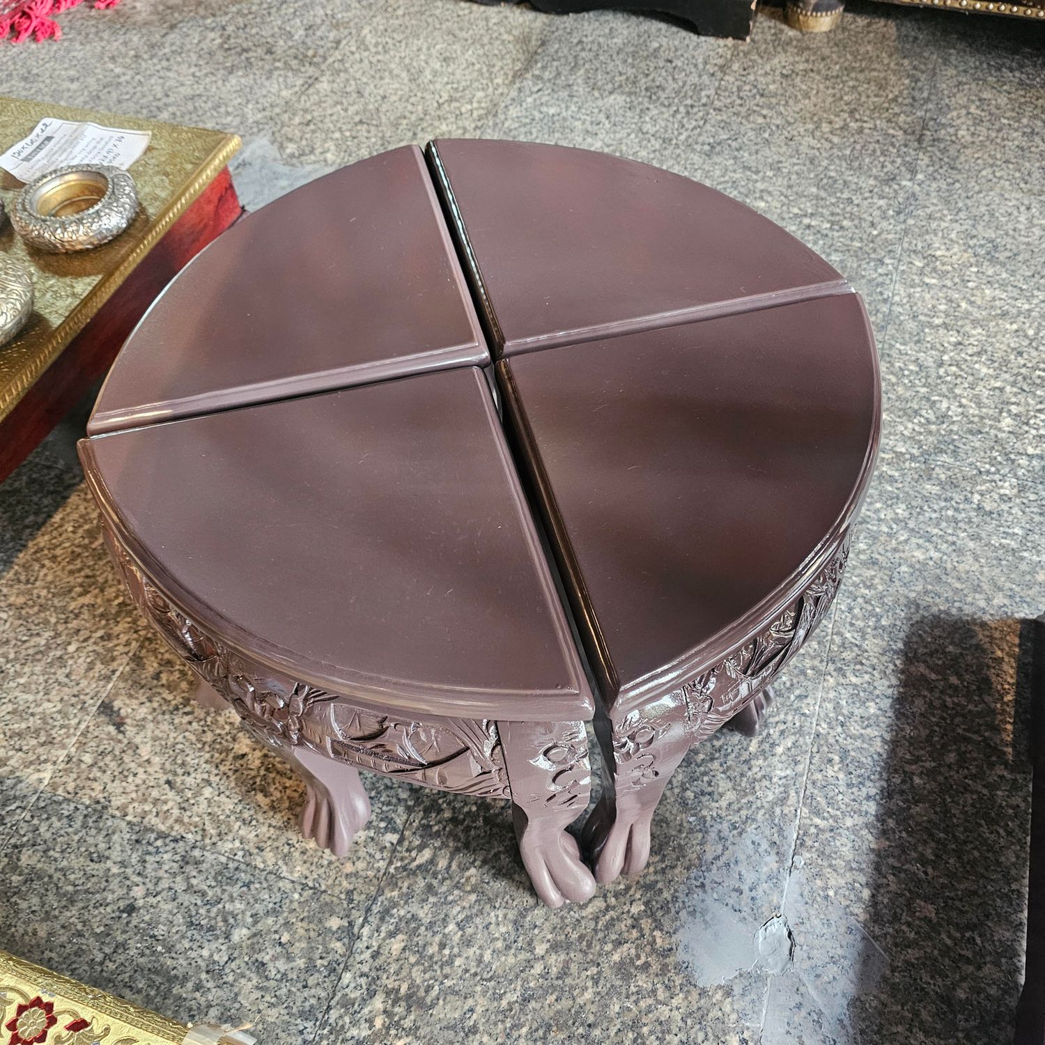 MID CENTURY ANTIQUE CHINESE TEA TABLE