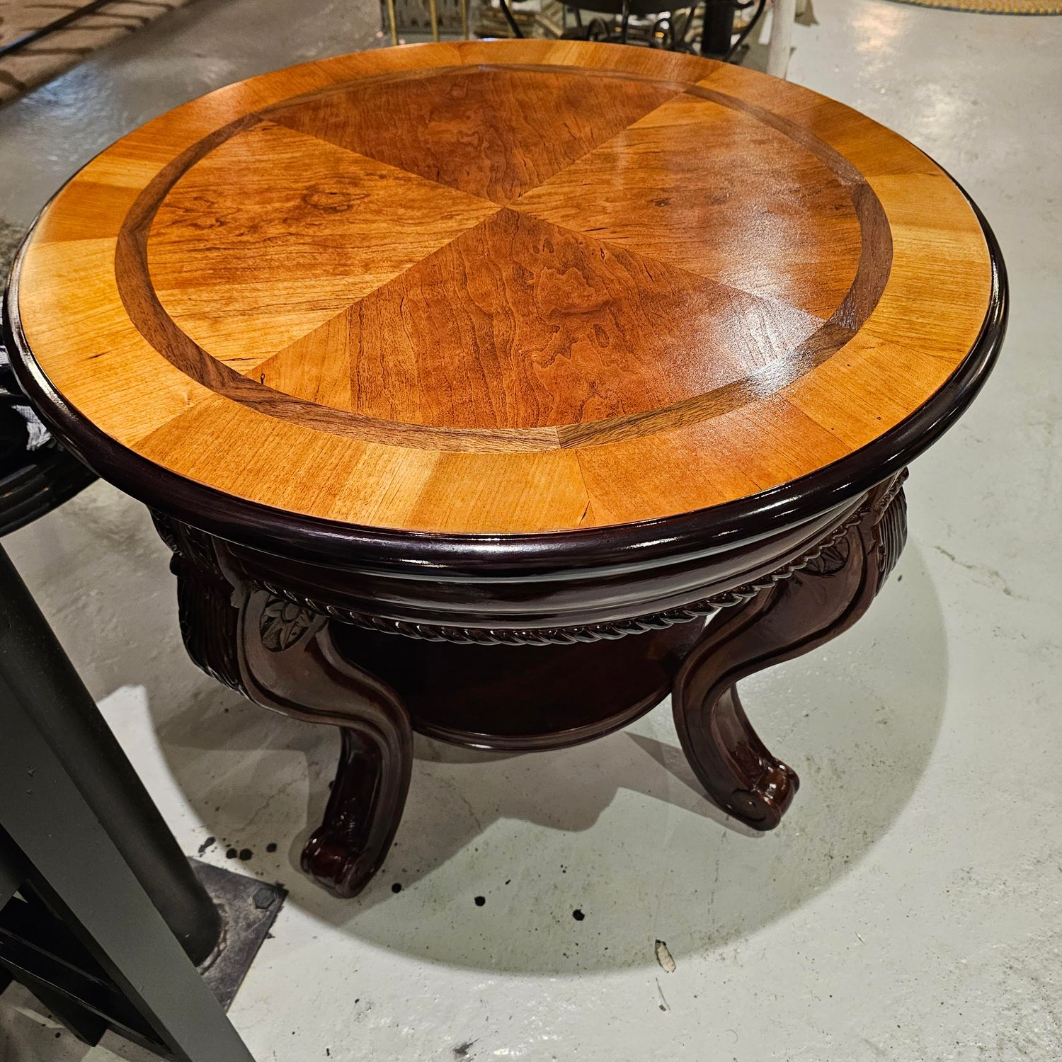 WOODEN WALNUT 2 TIER COFFEE TABLE