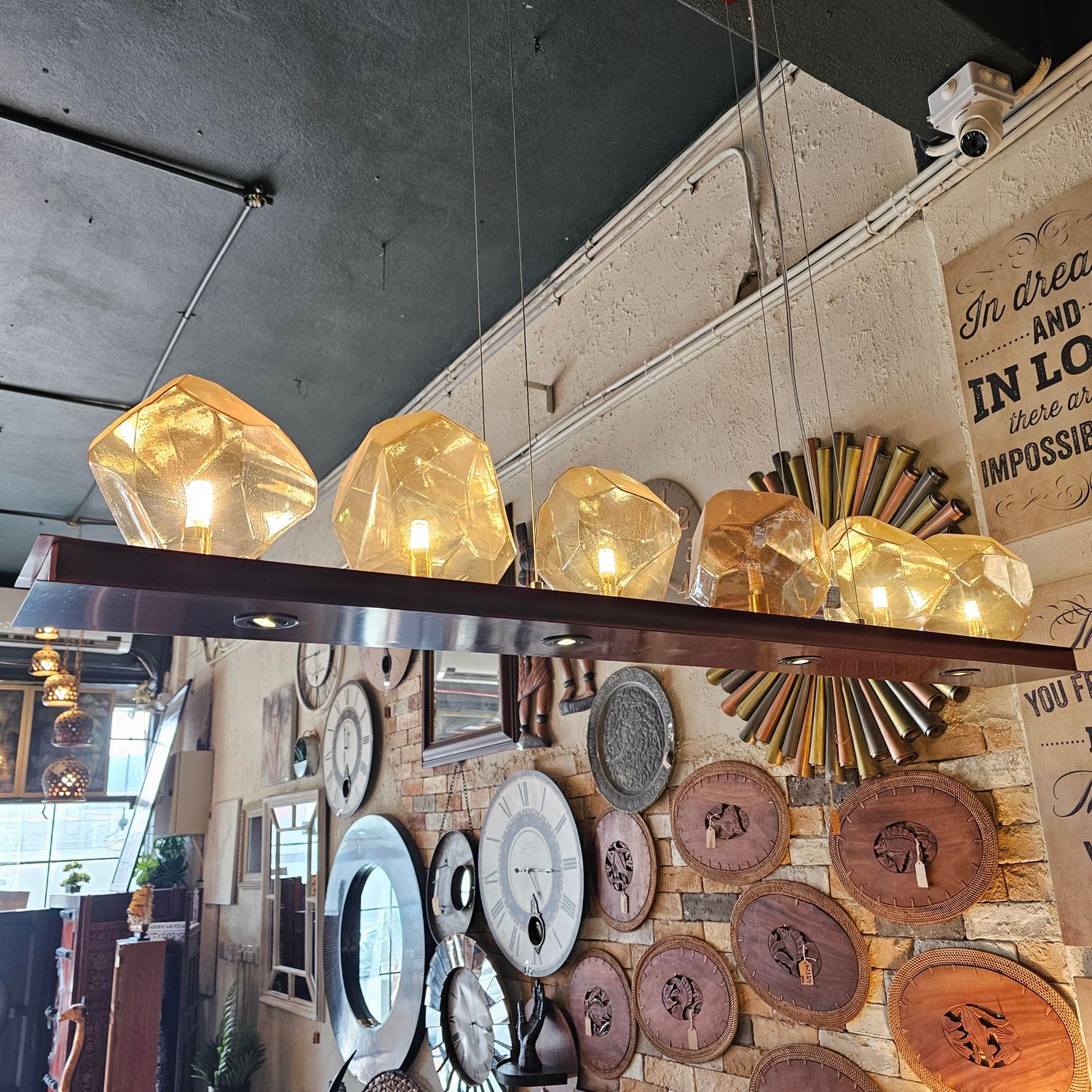 HELIX 6 LIGHT GLASS PENDANT LAMP H25 W20 L130