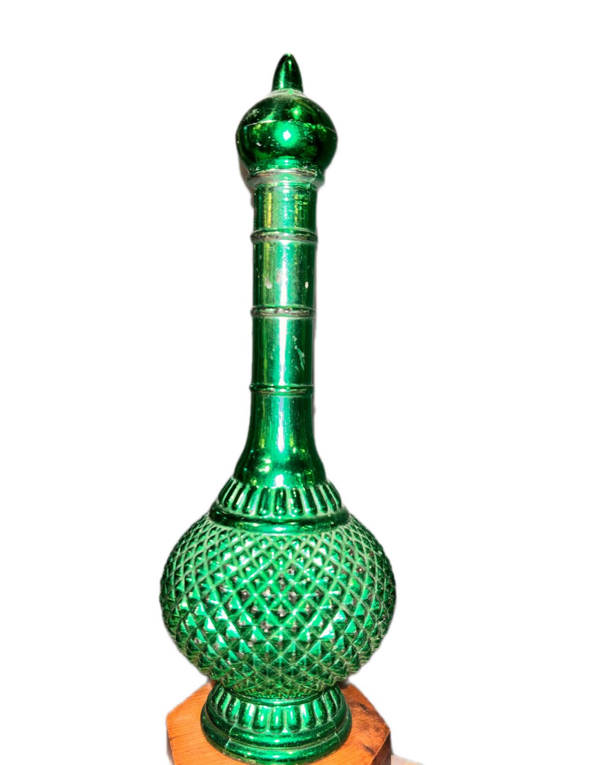 VINTAGE GLASS BOTTLE GREEN AND BLUE