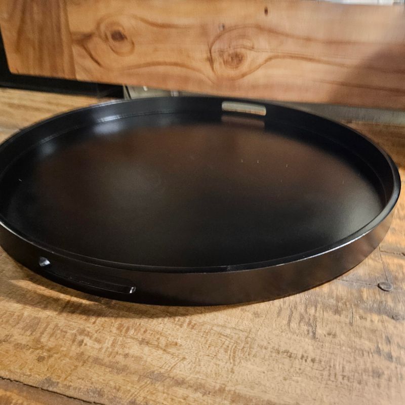 ROUND BLACK FOOD TRAY