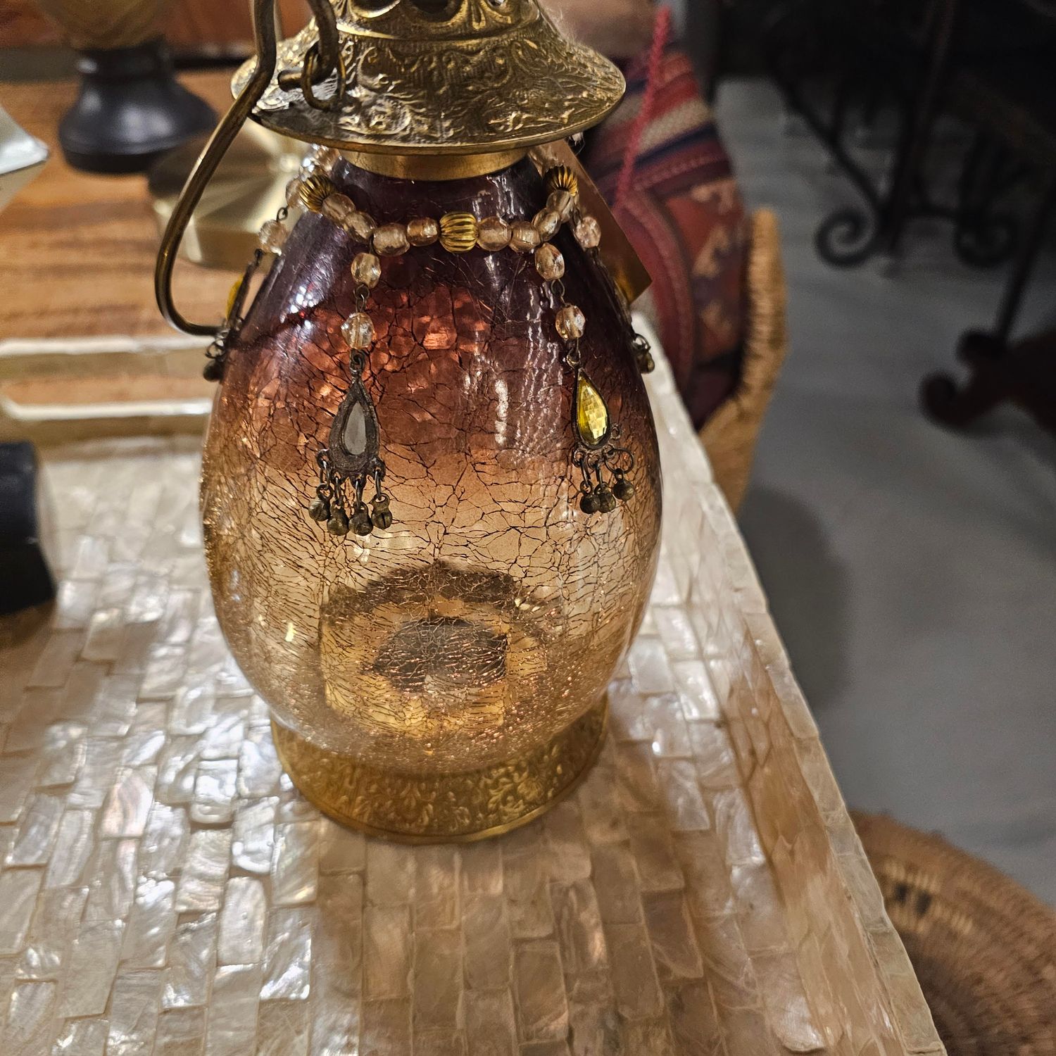 ANTIQUE HANGING LAMP MADE
