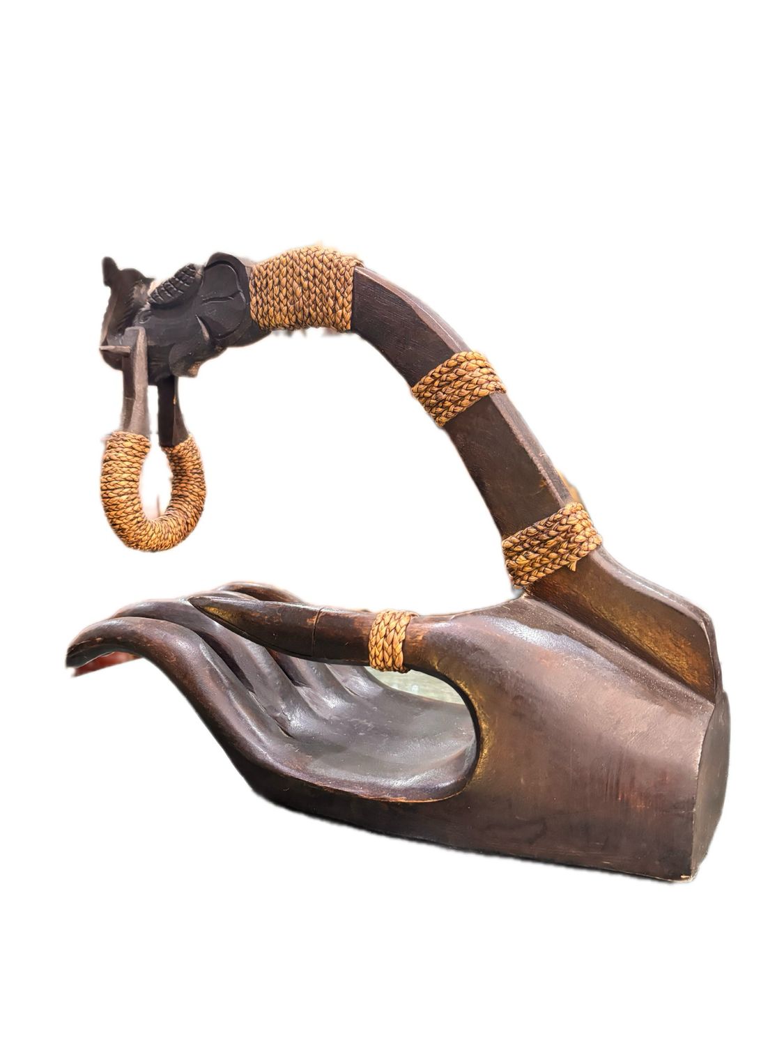 VINTAGE BOTTLE HOLDER IN THE THAI STYLE black