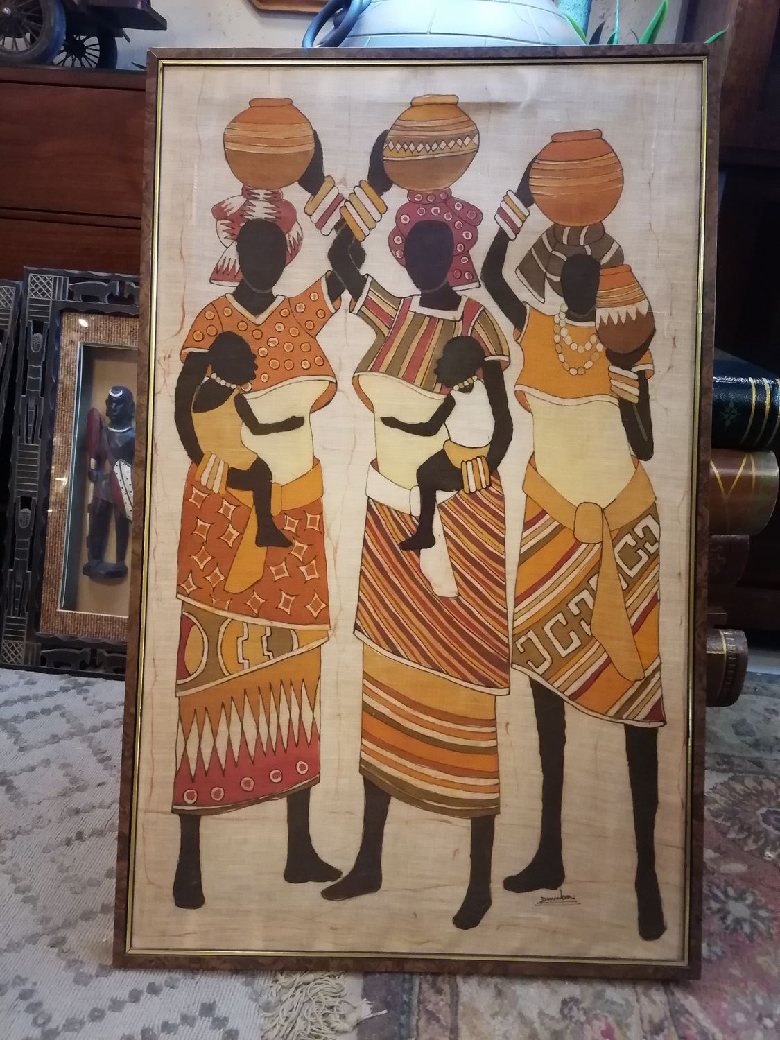 AFRICAN FOLK ART SPECIFICALLY A BATIK PAINTING