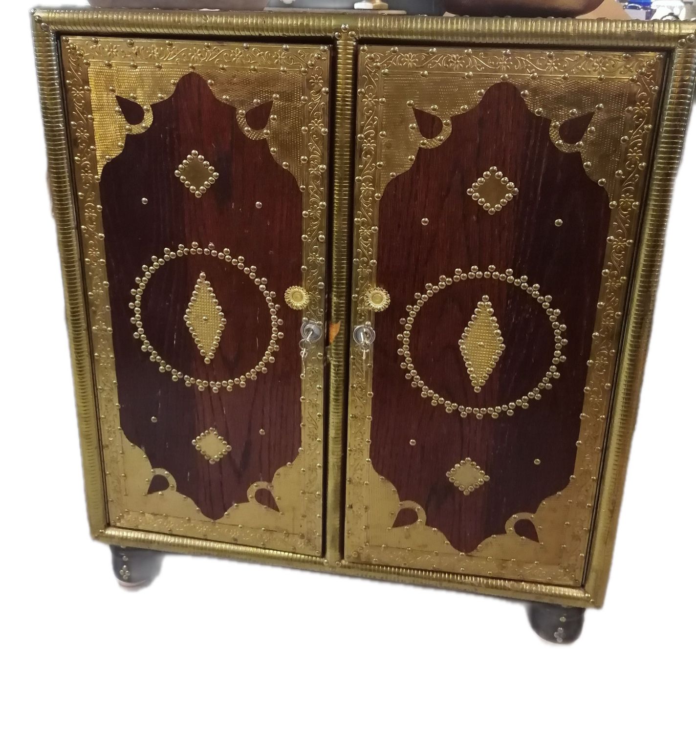 ANTIQUE WOODEN INDIAN  CABINET