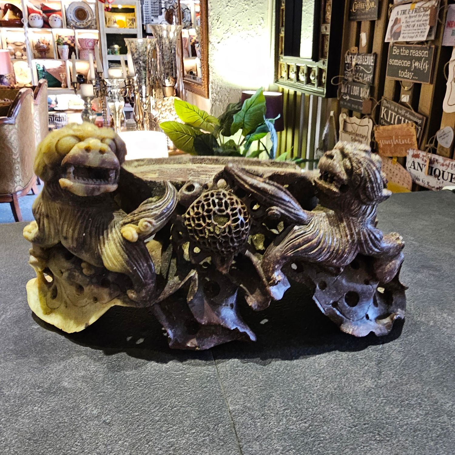 CHINESE SOAP STONE INCENSE BURNER