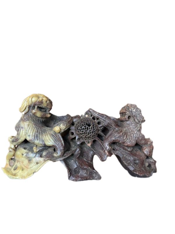 CHINESE SOAP STONE INCENSE BURNER