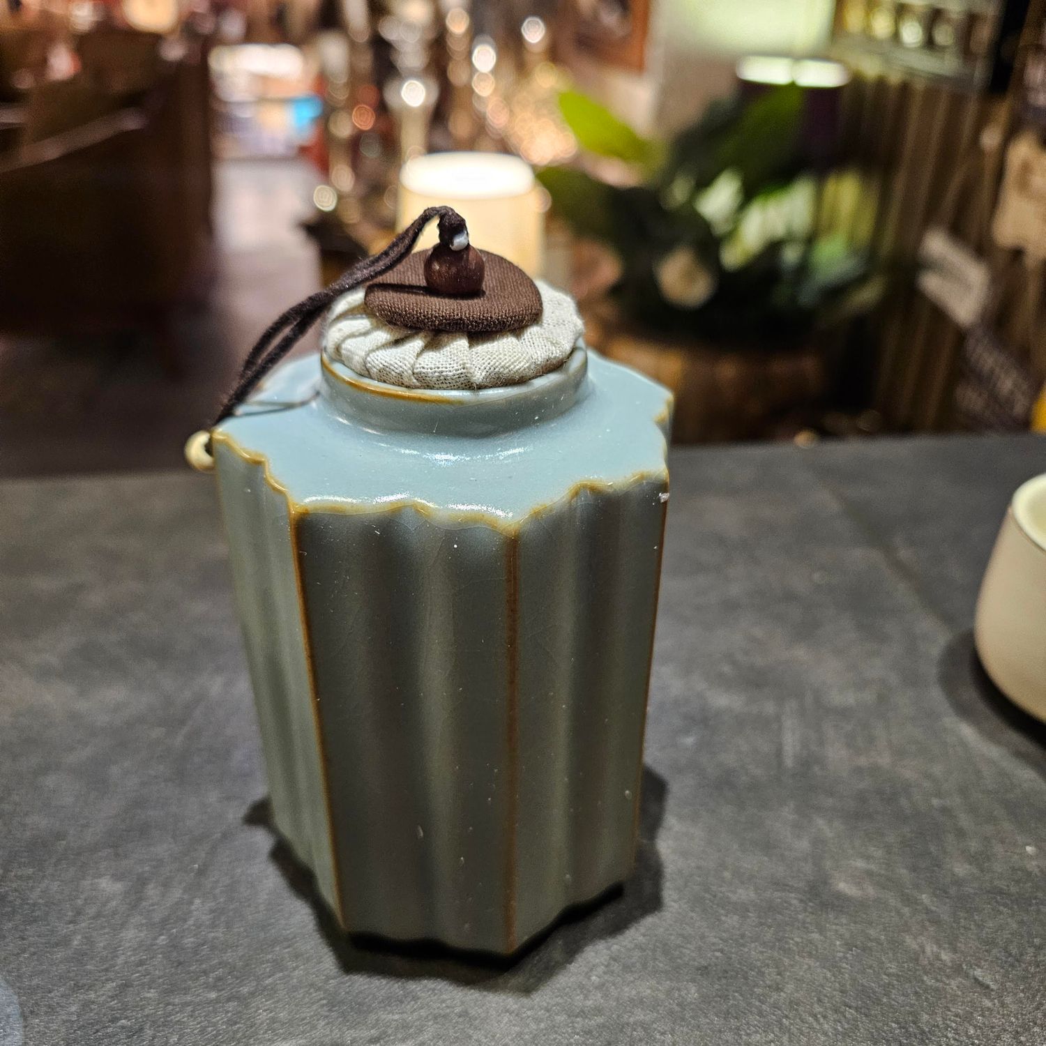 RU KILN TEA CADDY CERAMIC