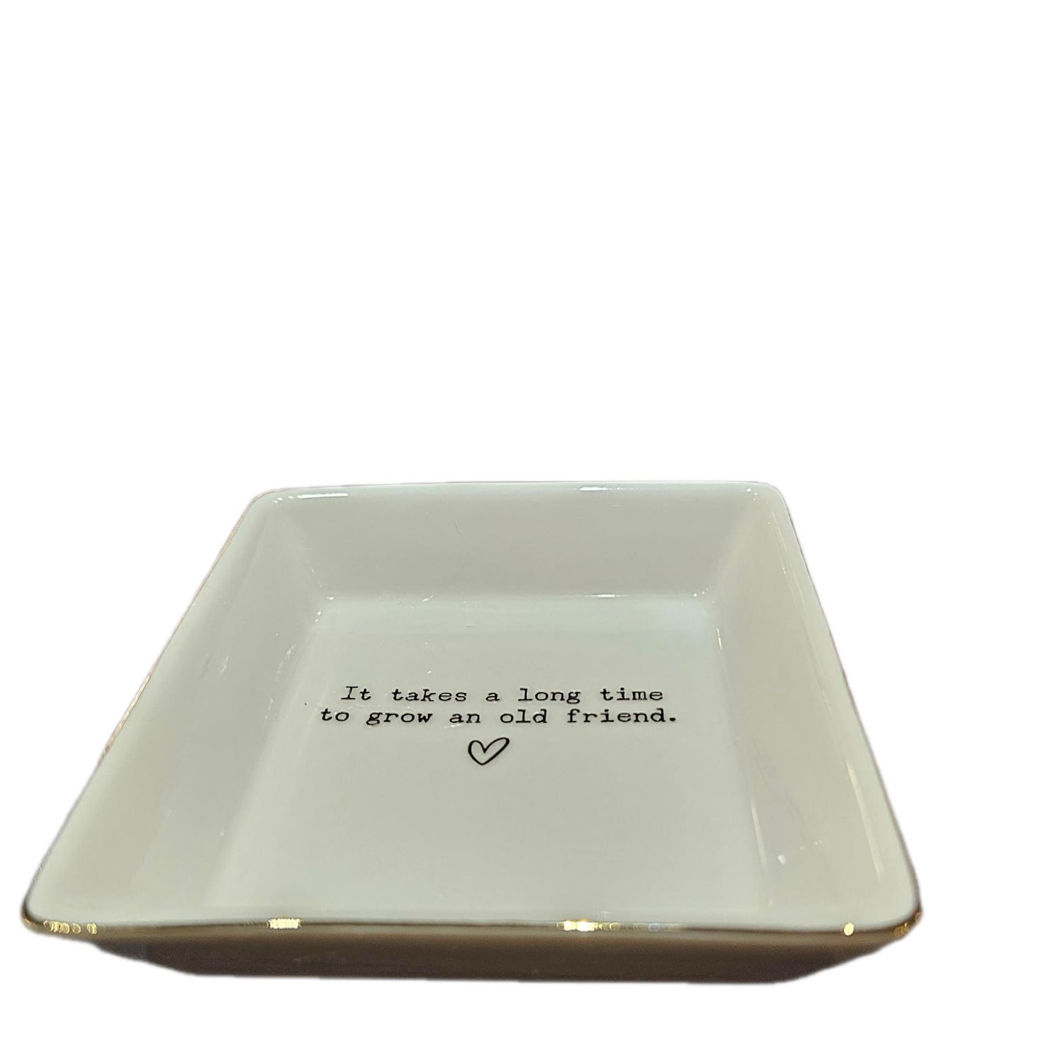 WHITE SMALL SQUARE CERAMIC DECORATIVE PLATE