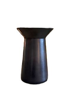 IKEA Black Matte Stoneware Pillar Candle Holder
