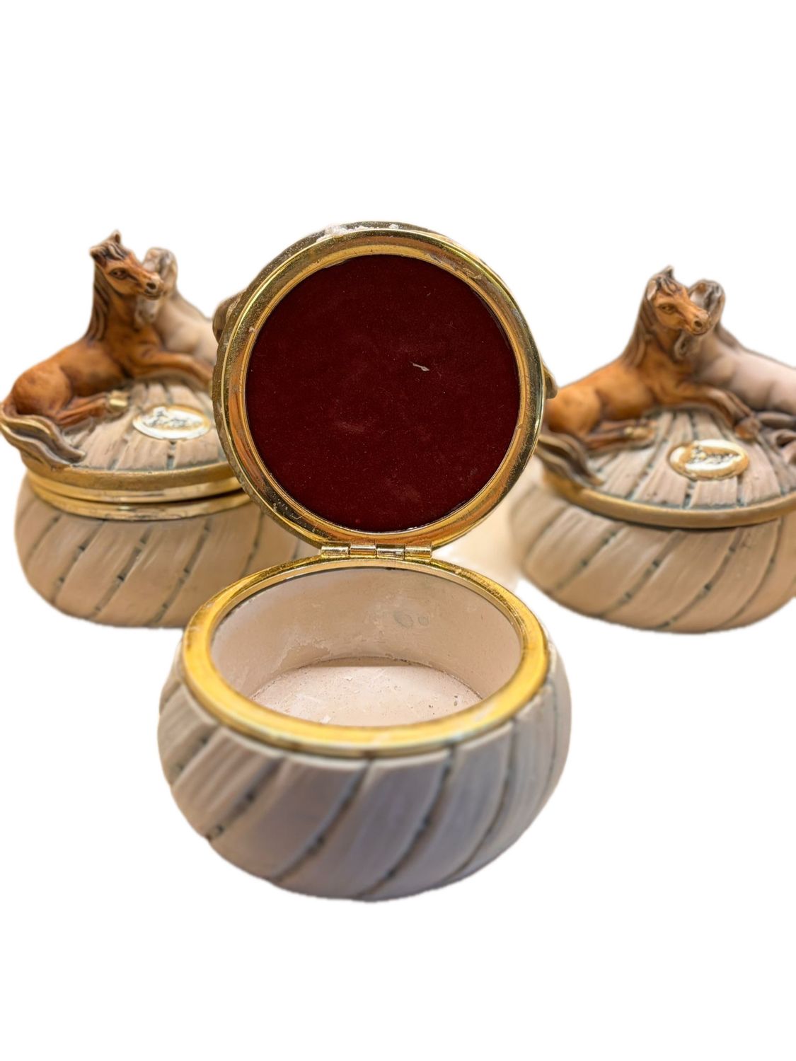 LIMOGES HORSE TRINKET BOX