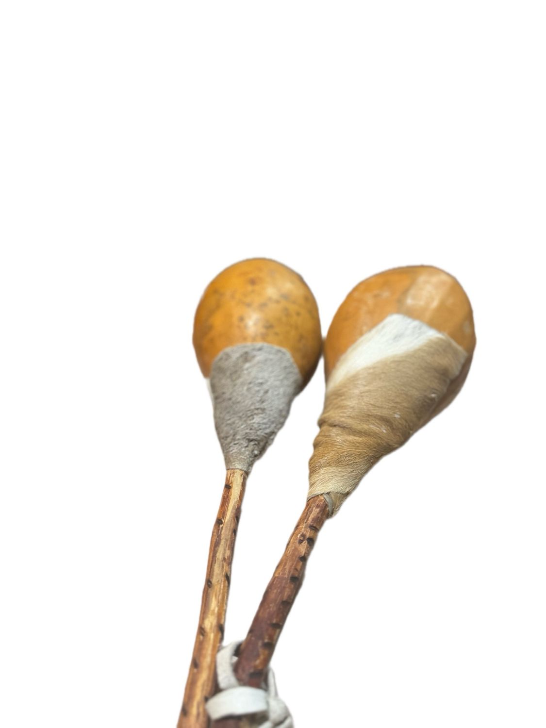 NATIVE AFRICAN STYLE CEREMONIAL GOURD RATTLES OFTEN REFERRED TO AS PEYOTE RATTLES