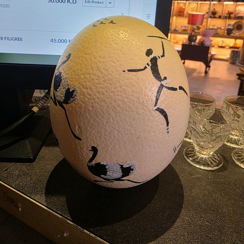 HAND PAINTED OSTRICH EGG DECOR