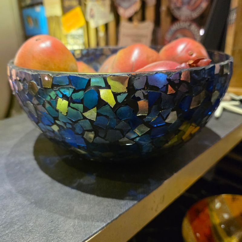 BLUE CRACKED STYLE BOWL