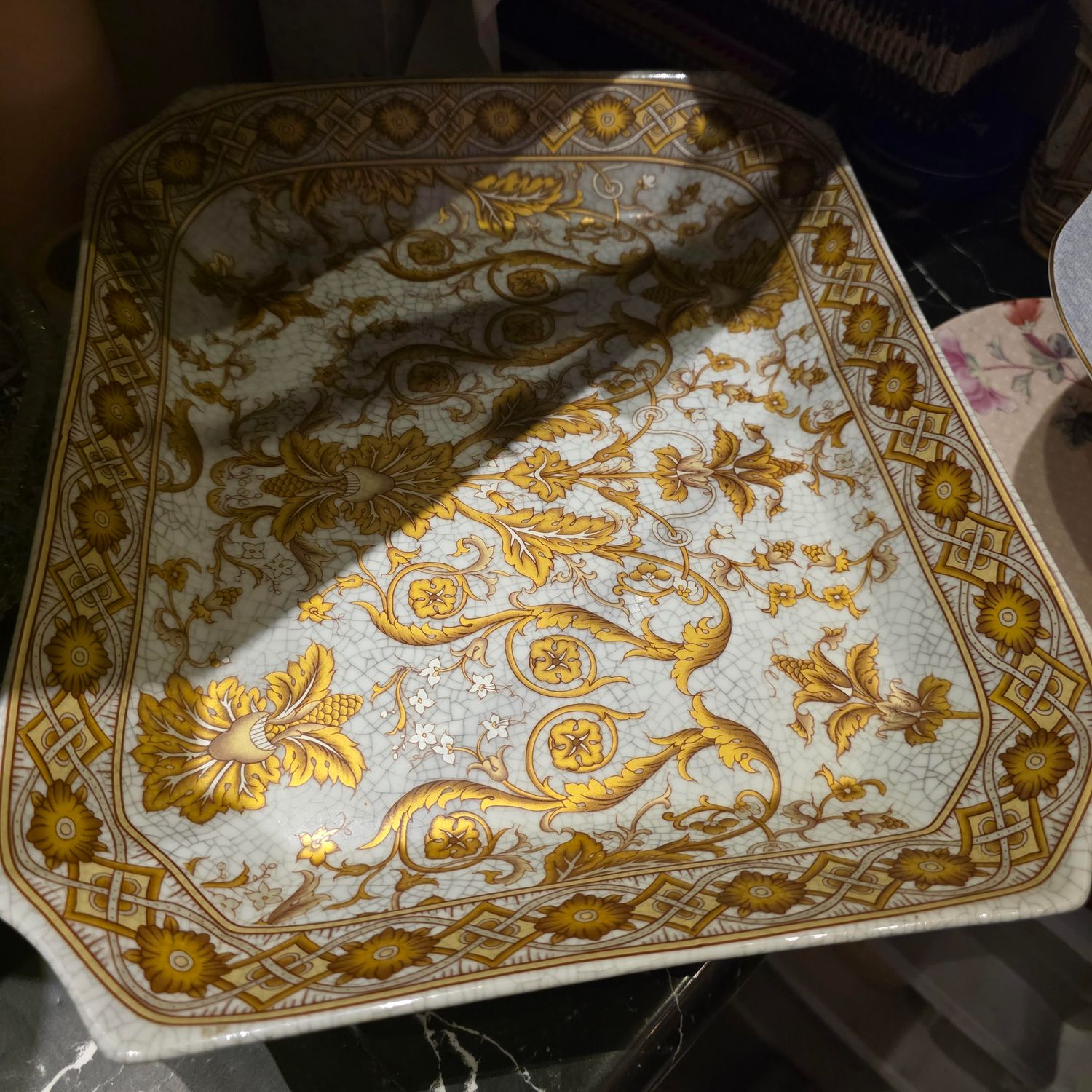 GINORI 1735 ORIENTE ITALIANO AURUM LARGE SQUARE CHANGE TRAY