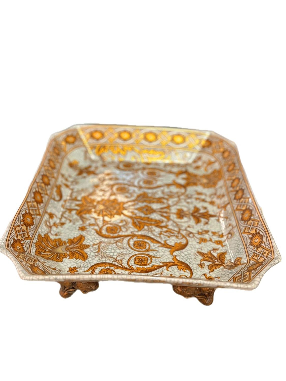 GINORI 1735 ORIENTE ITALIANO AURUM LARGE SQUARE CHANGE TRAY