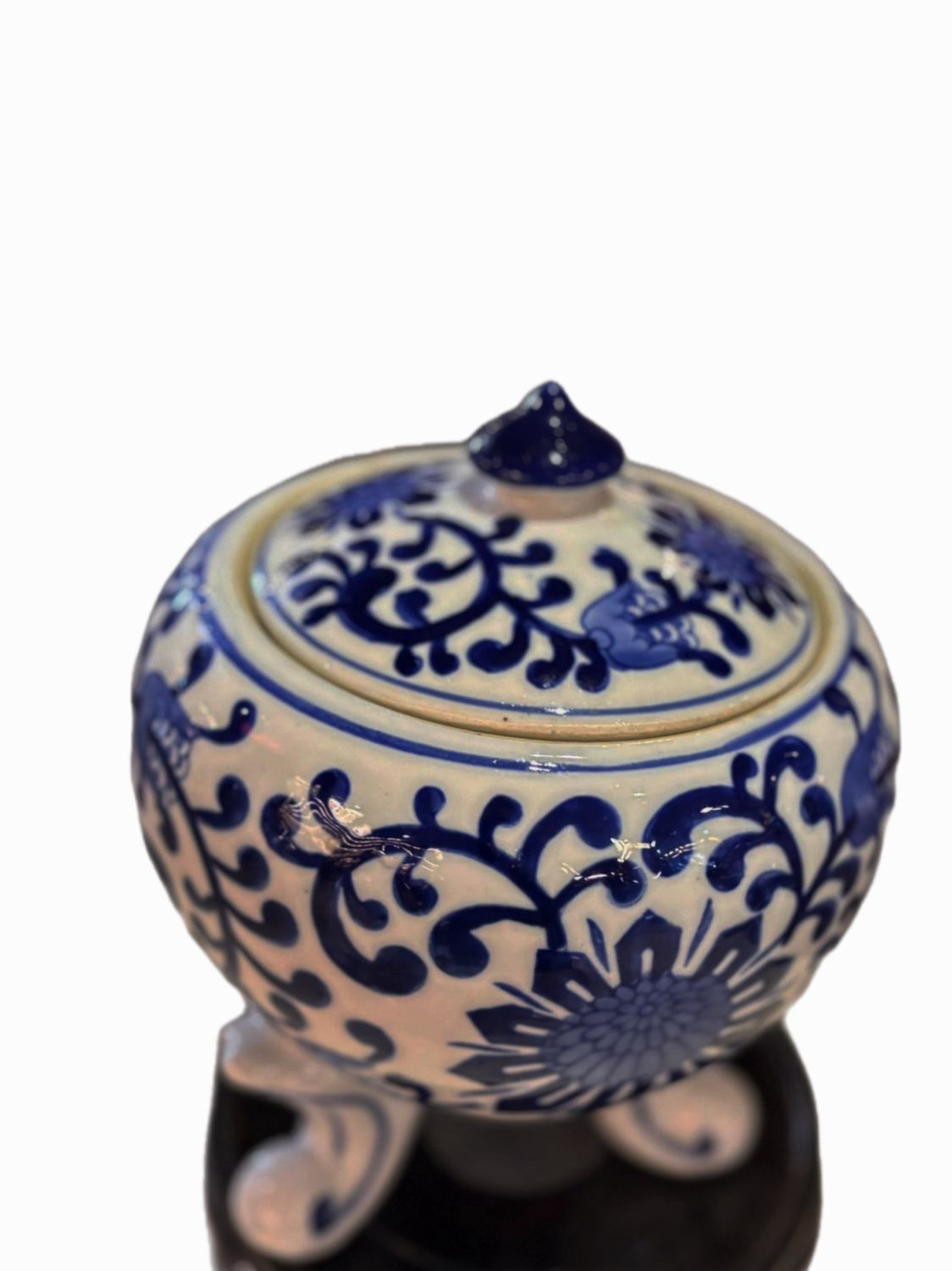 BLUE AND WHITE PORCELAIN GINGER JAR