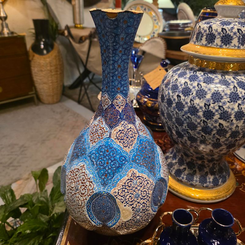 MINAKARI ENAMEL VASE PERSIAN HANDICRAFT