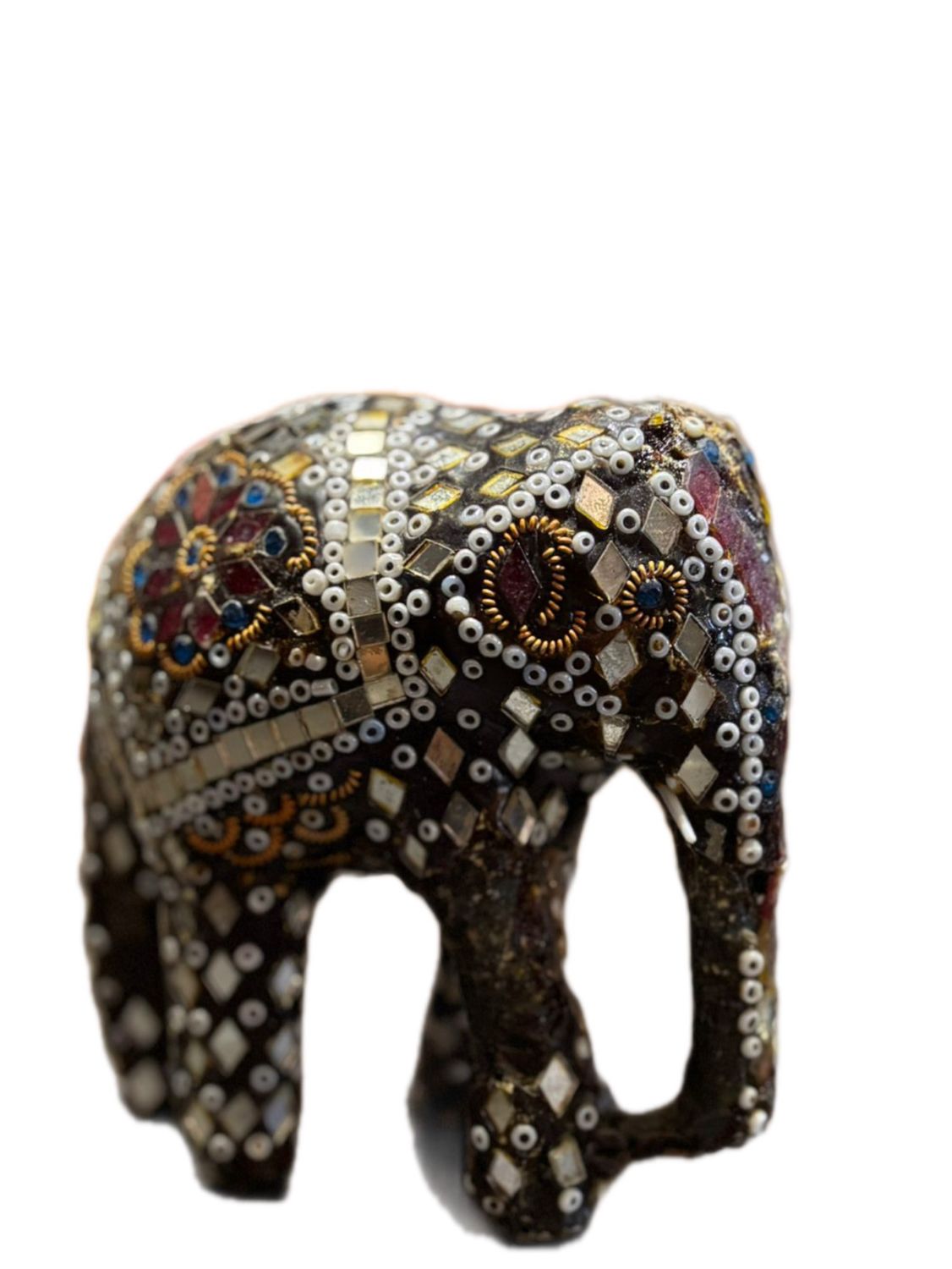 HANDMADE MOSAIC MIRRORED ELEPHANT FIGURINES