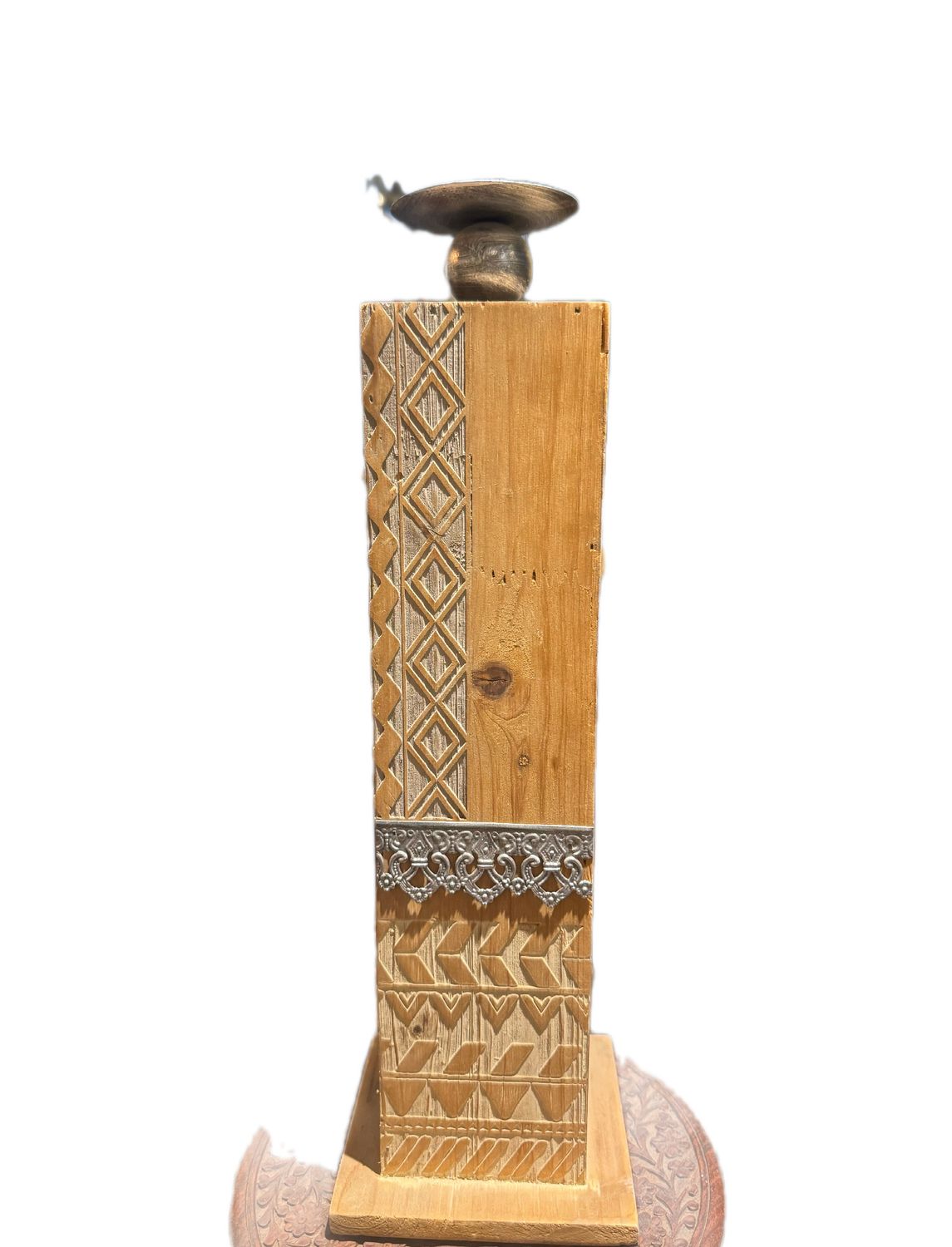WOODEN CANDLE STAND