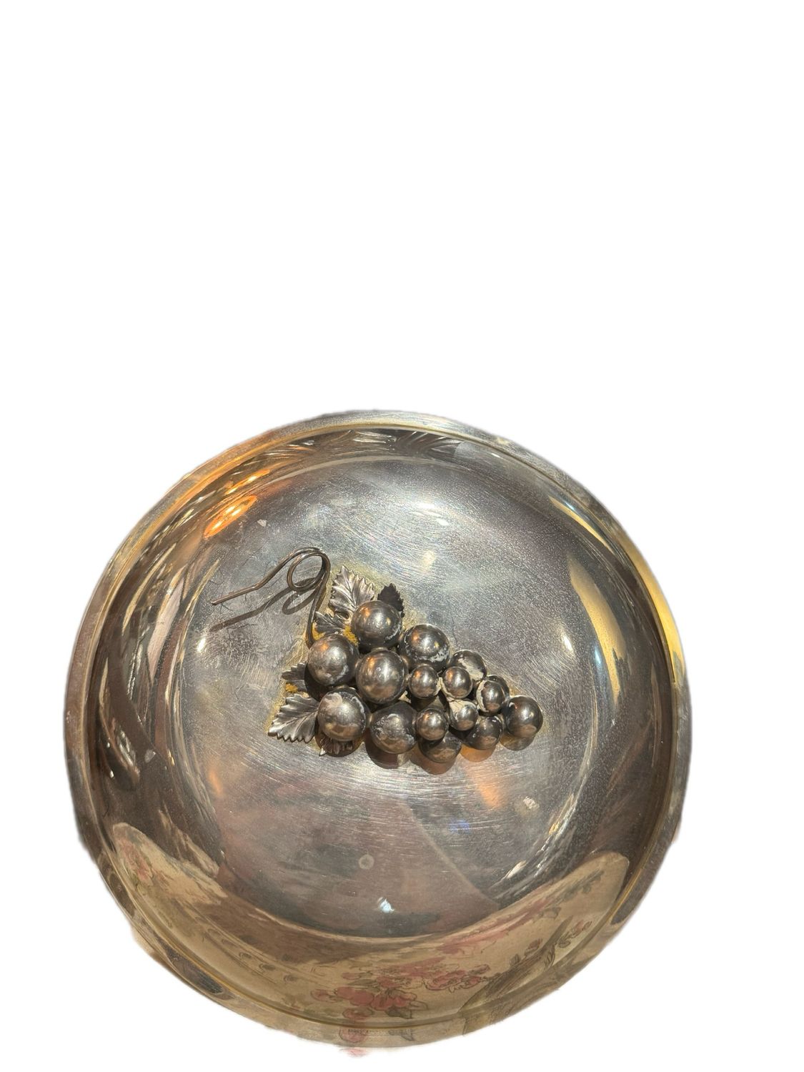 SILVER VINTAGE ANTIQUE SERVING CLOCHE OR LID