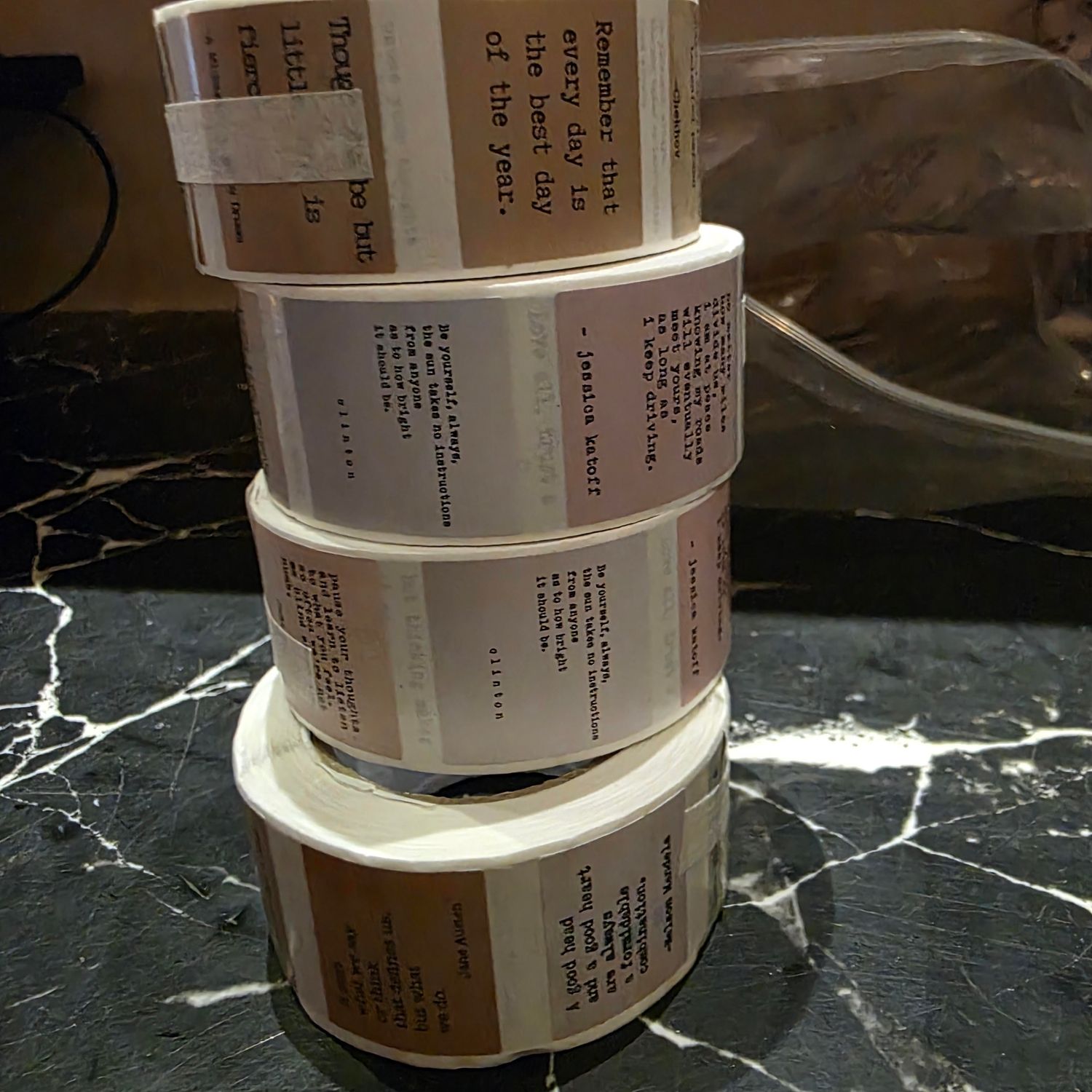 DECORATIVE PRINTED PAPER TAPE FEATURING VARIOUS QUOTES