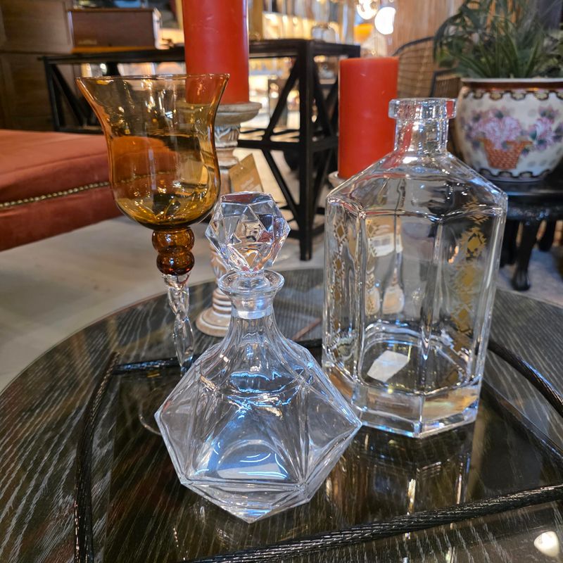 CRYSTAL BROWNISH TALL  GOBLET