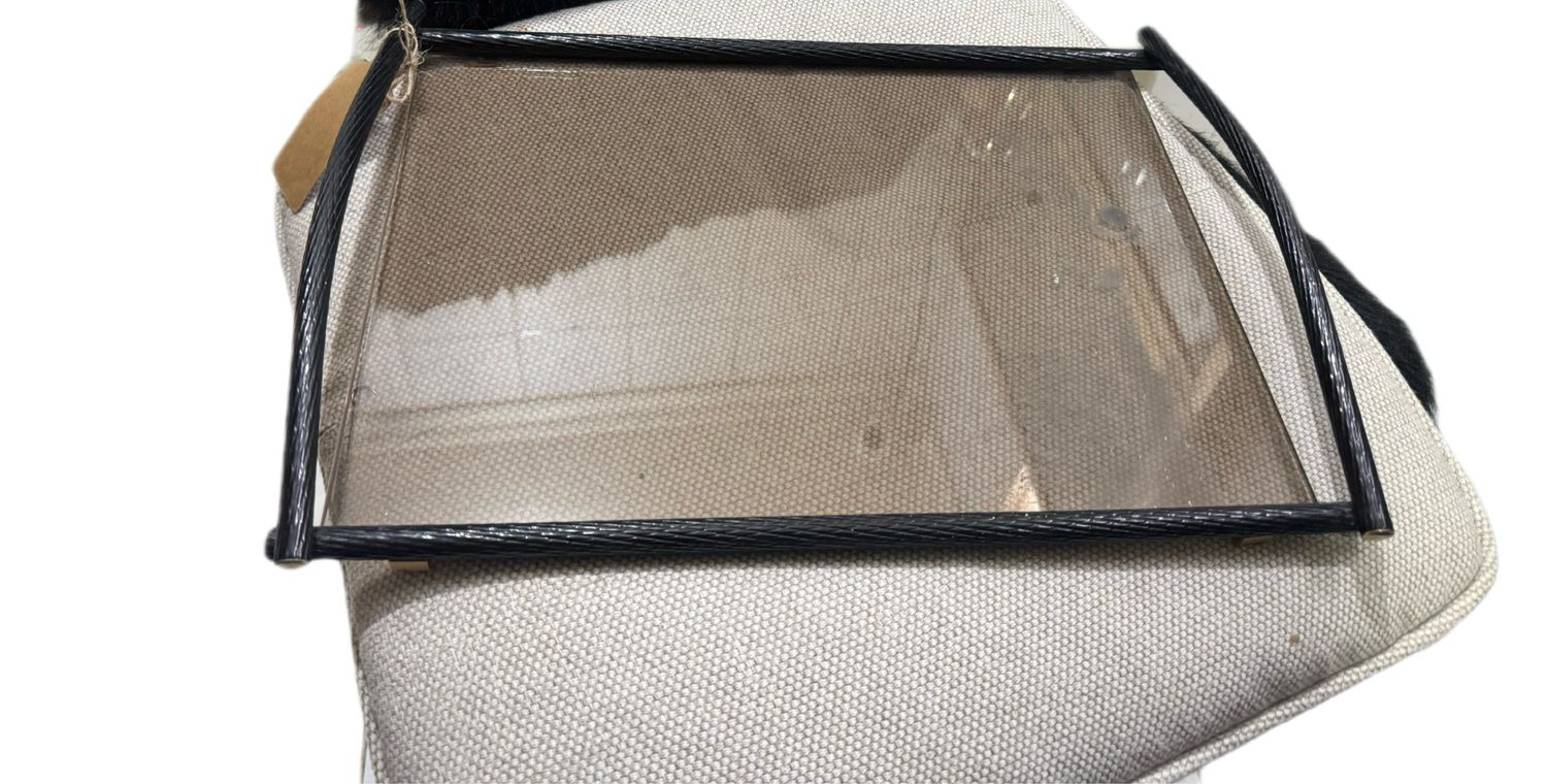 BLACK GLASS SERVING TRAY