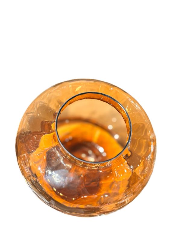 AMBER GLASS VASE HOME DECOR