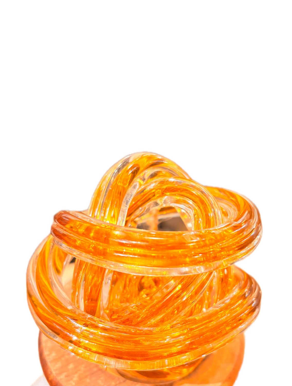 AMBER HAND BLOWN GLASS KNOT